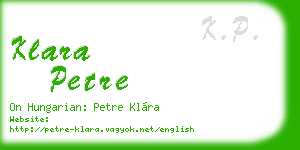 klara petre business card